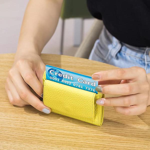 Pieni nahkainen lompakko, Rfid-kolikkopussi yellow