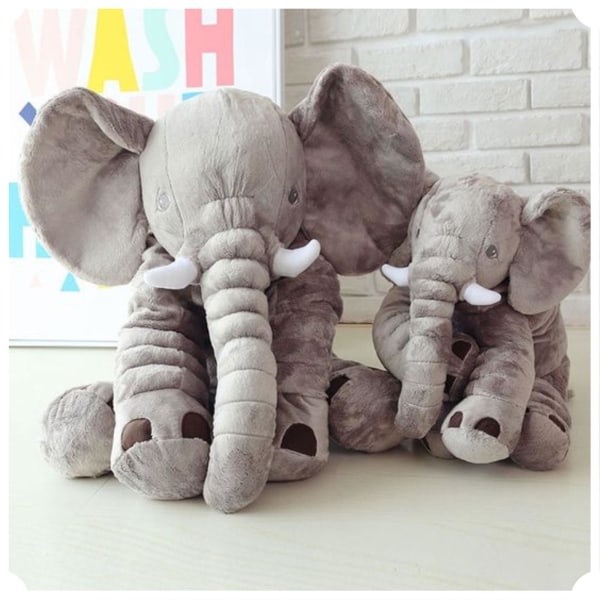 Stor Elefant Plys Jumbo Grå Blød Dyrepude Plys (FMY) Grå Gray