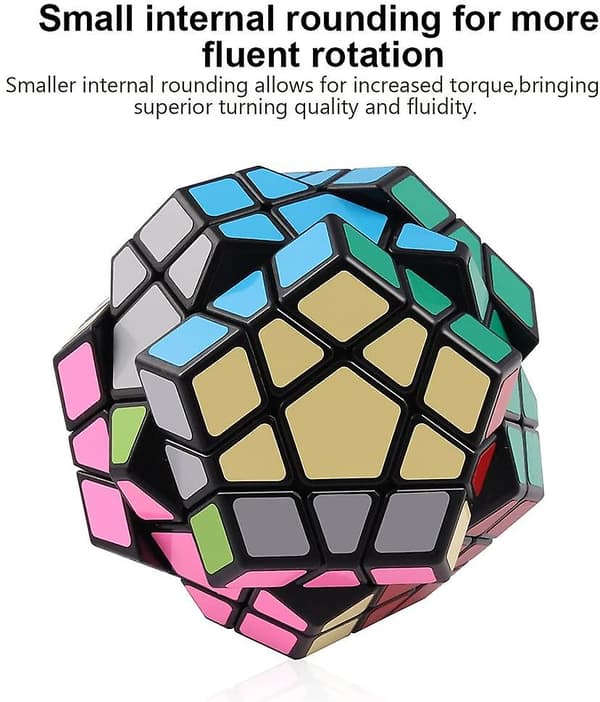 Shengshou Megaminx Speed Cube 3x3 Dodekahedron Hexagon Puslespil Sort