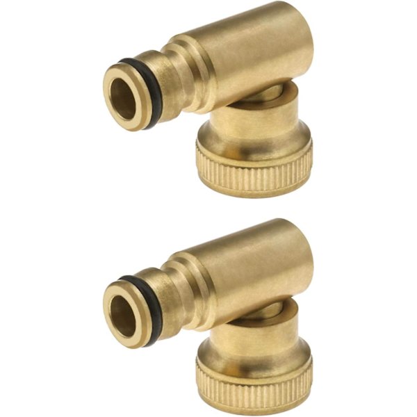 2 stk. 3/4 slangehane-stik, messing roterende hun-gevind til 3/4 hurtigkoblingsslangefitting (roterende retning)