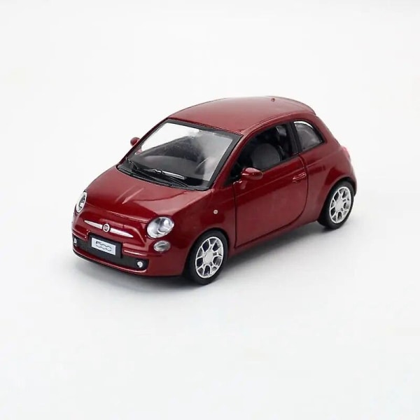 1/28 Fiat 500 Leluleluauto pienoismalli Cca Klassinen malli Diecast-seoskokoelma Ovet avattavat Vetoautokokoelma Lahja Burgundy