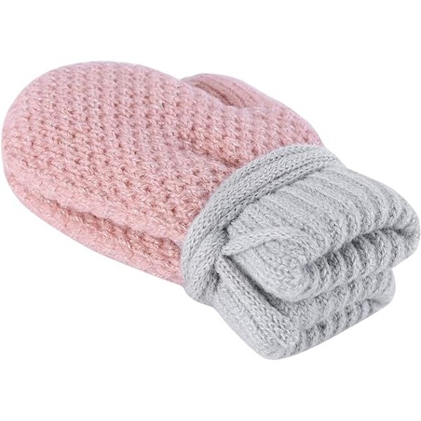 Söta stickade vantar för småbarn med snöre, varma vantar för flickor, hängande halsband, vantar med full finger, tjocka varma kashmirfoder, vantar för vintern