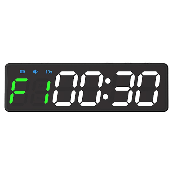 LED Treningstimer for Treningsstudio - Intervalltimer, Nedtelling, Stoppklokke Black