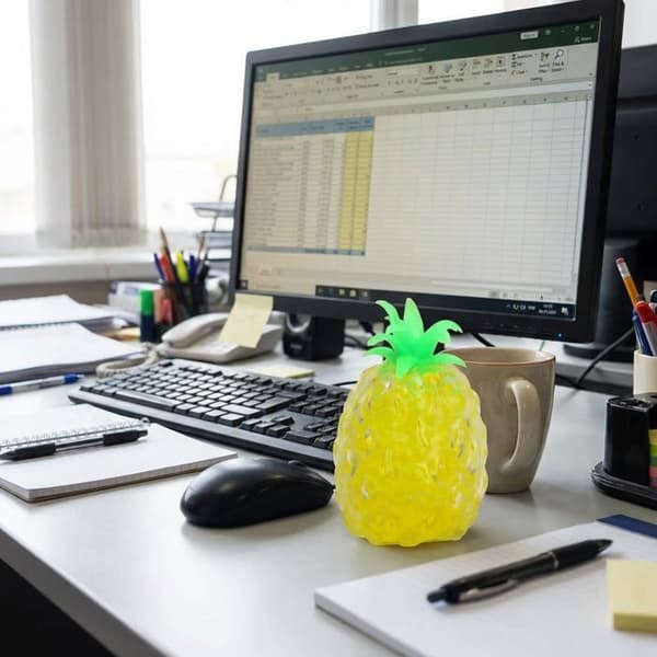 Pärlfyllning - Ananas - 11 cm - Fylld med pärlor - Stressavlastande leksak