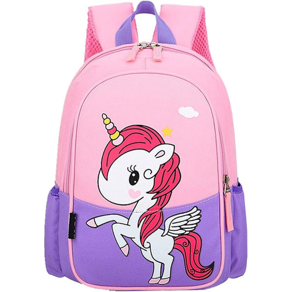 Lasten taapero esikoulu matkareppu päiväkoti Cool Cute Cartoon reppu reppu Yksisarvinen Violetti reppu Kirjakassi tytöille pojille vauva Unicorn Purple