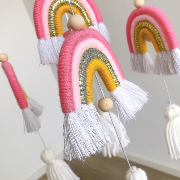 Vävda regnbågshängande R Macrame Tassel R