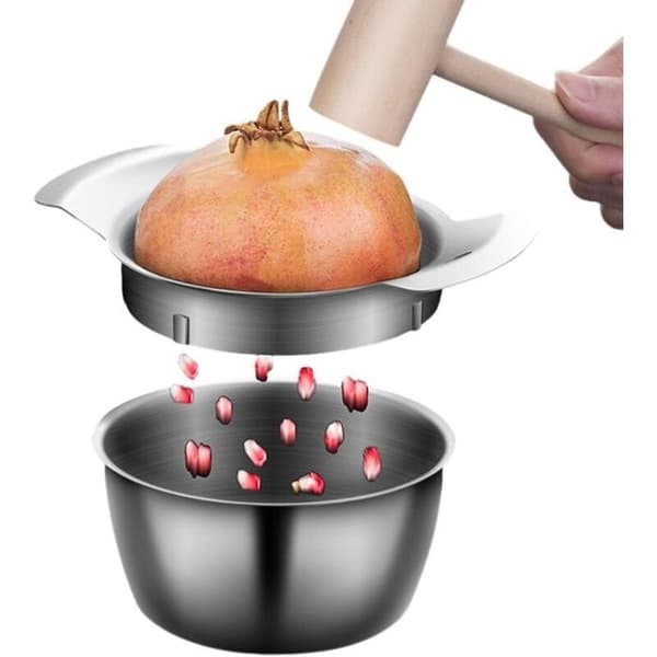 Granatæble skræller - Manuel skræller, granatæblefjerner i rustfrit stål med skål