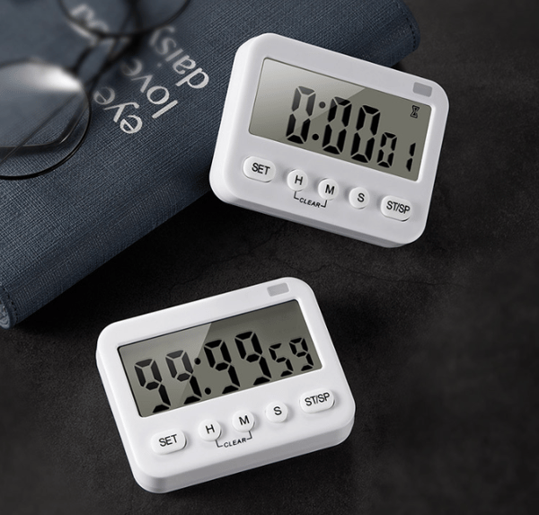 Digitalt timerur, multifunktionelt digitalt ur nedtællingstimer begivenhedsur med alarm, magnetisk bagside stort display vibration/lydalarm 1 pack