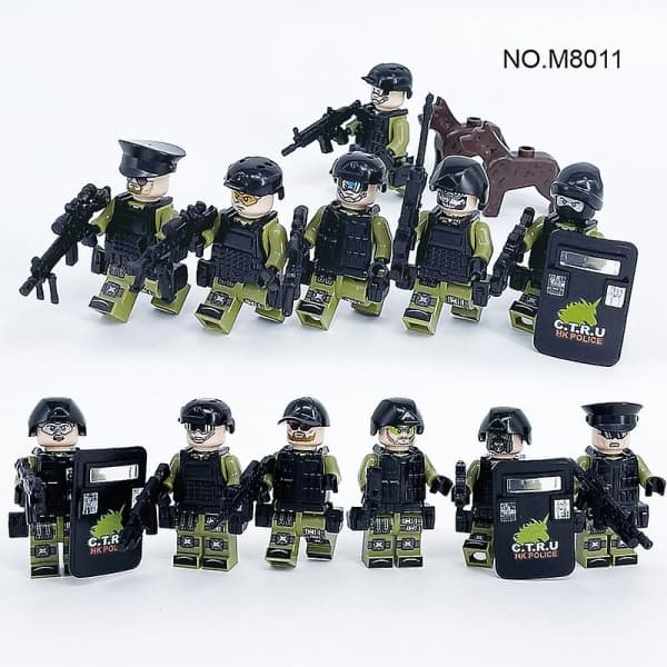 Sotilassarjan rakennuslelut 12 minihahmoa