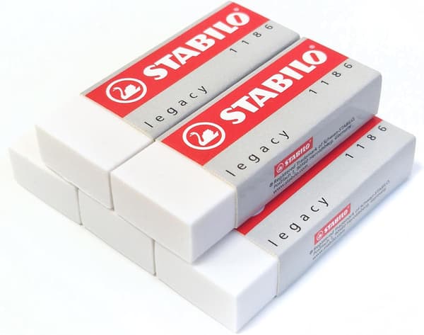 Suddgummi - STABILO Legacy 1186 - 5-pack - Vit