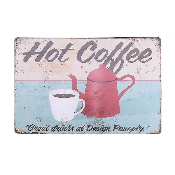 1 st Järn Klassisk Metall Vintage Dekorativ Kaffeplåtsskylt Dekoration För Butik Kaffe Vägg Hem Bar
