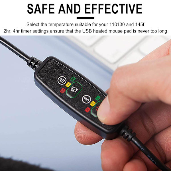 Tidskontroll Temperaturkontroll USB Uppvärmd Musmatta Mus Handvärmare Med handledsskydd Varm Vinter 1Pcs