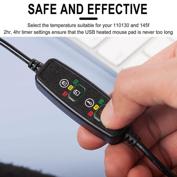 Timing Temperaturkontroll USB-oppvarmet musematte Musehåndvarmer med håndleddsbeskytter Varm vinter 1Pcs