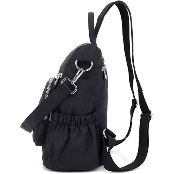 Damryggsäck, Damryggsäck, Handväska, Stöldskyddad, Vattentät, Nylon, Skolväska, Resa, Casual, Dagryggsäck, Mode, Axelväska Black