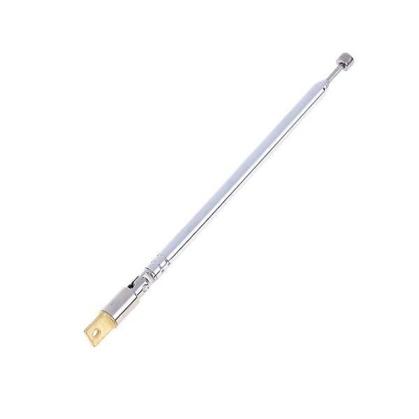 1pc 37cm 5 Section Telescopic Stainless Steel Am Fm Radio Universal Antenna Shytmv