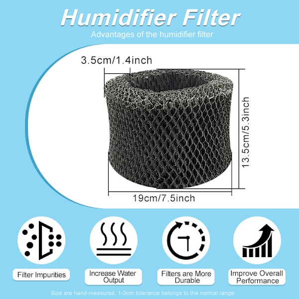 6 kpl Ilmankostuttimen suodattimia Philips HU4102/FY2401 Hu4801 Hu4803 Hu4811 Hu4813 Hu4814 Hu4816 -ilmankostuttimille Black