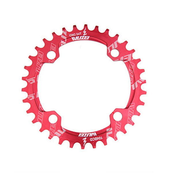 104bcd 32-42t Pyörän ketjupyörä Mtb Ketjupyörä Kapea Leveä Soikea Pyöreä Hammas Red 32T