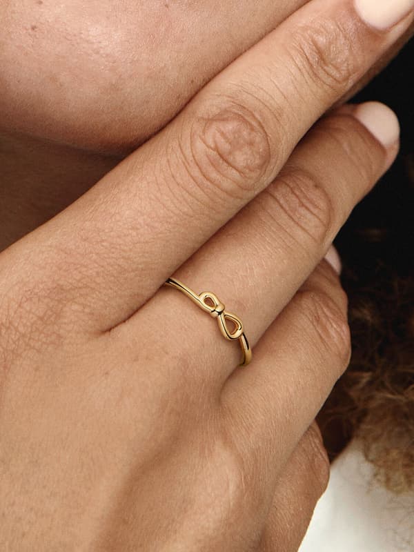 Pandora - Infinity Knot Ring - 14k guldbelægning Circumference: 58mm