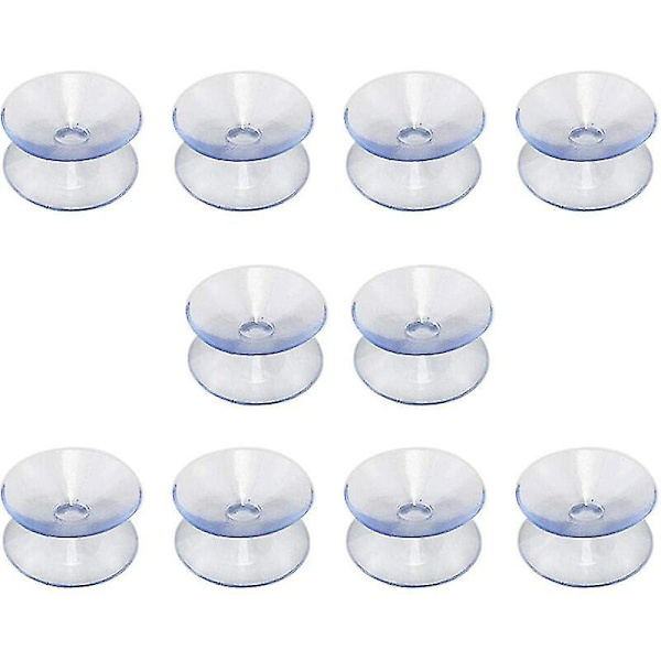 Dobbeltsidede sugekopper, der er kompatible med glasbordplader, 10 stk. krogfri sugekopper til multifunktionelle dobbeltsidede skridsikre glas-spejle (20 mm)