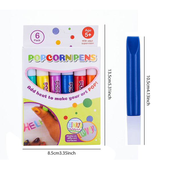 Magic Puffy Pens, DIY Bubble Popcorn Ritpennor, Magic Puffy Pens För barn Barn, Magic Popcorn Color Paint Pen, Puffy Bubble Pen Puffy 3d Art Sa