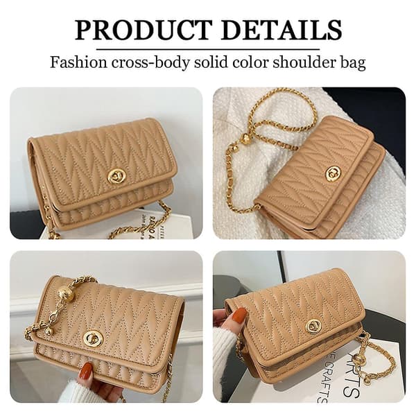 Crossbody-väskor för kvinnor, hjärtformade kopplingar. Khaki