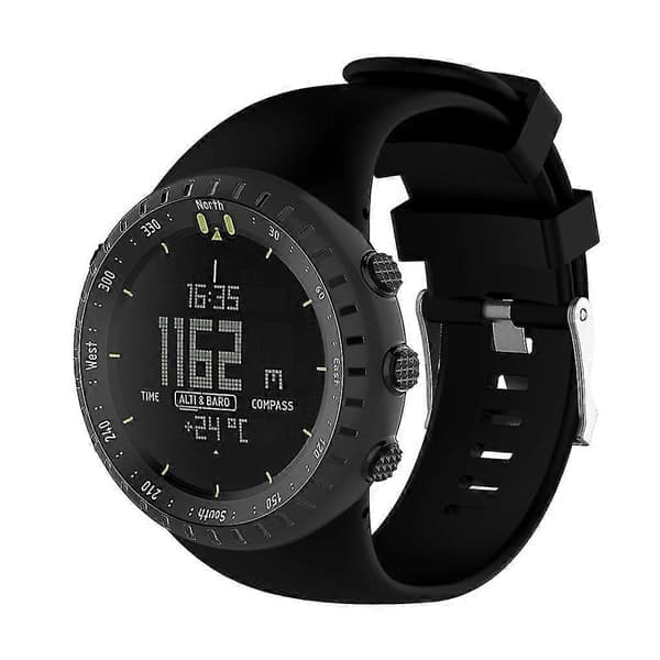 Silikoninen korvaushihna Suunto Core All Black -urheilukelloon, musta Black