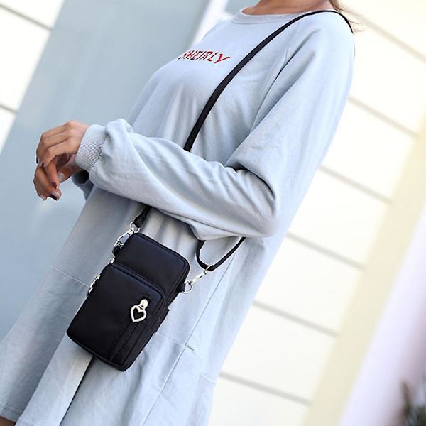 Liten crossbody-plånbokstelefonväska för kvinnor, minicrossbodyväska, mobiltelefonväska, axelväska, stil 2