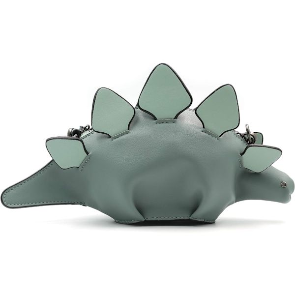 Dinosaurie axelväska, PU Stegosaurus CrossBody väska för flickor kvinnor A-blue