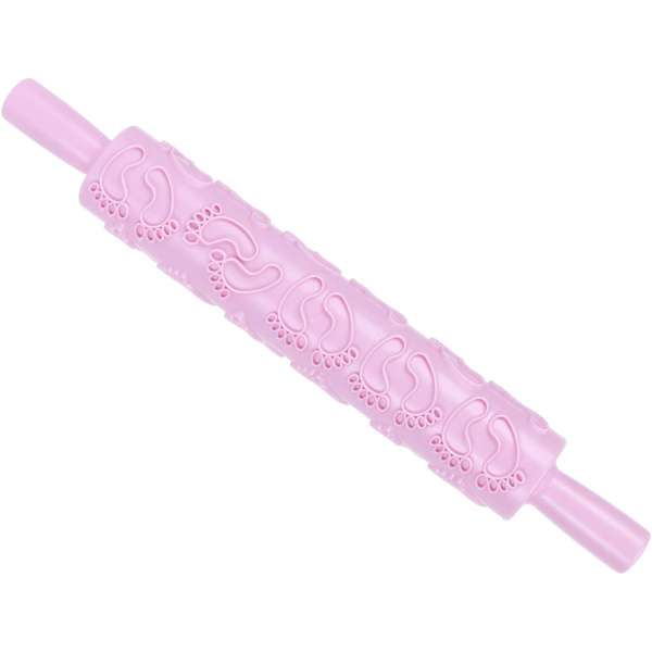 Präglade kavel, färgglada kakdekorationsgraverade präglingskavel med mönster för fondant, paj, skorpa, kaka, bakverk, glasyr Pink