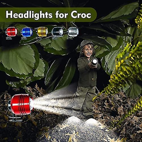 Forlygter til Croc, 2 stk. LED-lys til Croc-sko-dekoration, sjove Croc-charms-sko-lys, praktisk til camping