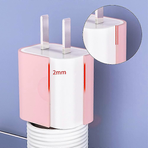 Laturin suojakotelo, mukava silikoni, kevyt ja kannettava iPhone 12 -laturille Pink
