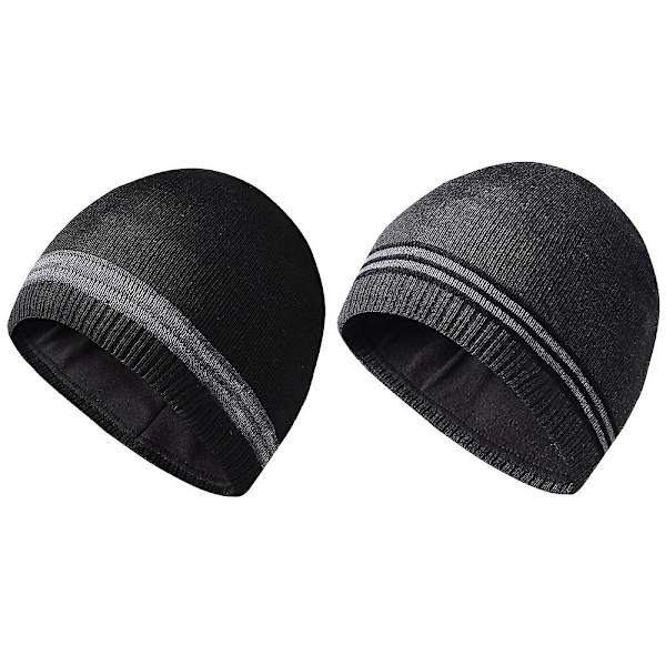 Miesten talvipipo  Pipohattu lämmin pehmeä  Vuorattu pipo naisille Musta+musta Black*charcoal gray
