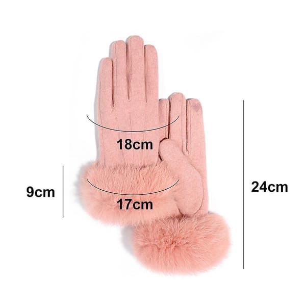 Vinterhandsker til kvinder, touch screen cashmere snehandsker vinter varme cykelhandsker til damer termiske handsker pink