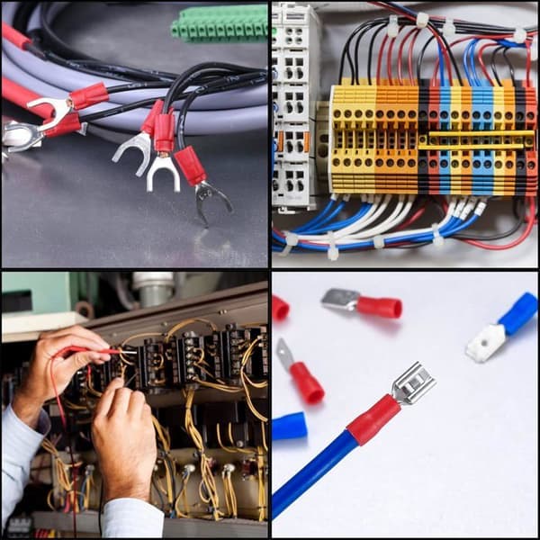 280 delar elektriska crimpterminaler, han- och honkontakter, för bil, platta terminaler, terminaler