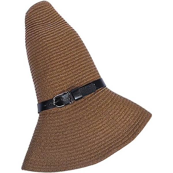 Unisex Halm Solhatt Panamahatt Fedora Trilbyhatt Safari Strandhatt Sol UV-skyddande hatt med justerbar hakrem för män kvinnor