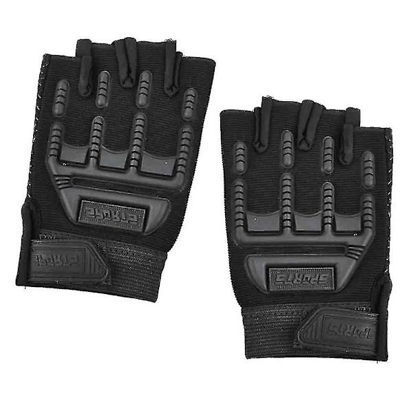 Barnens utomhussporthalvfingerhandskar halkfria andningsbara handskar 3 to 6 years old liberty black