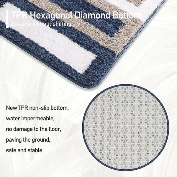 Anti-Slip Bath Mat Kitchen Mat Fluffy Bathroom Rug Soft Microfiber Shower Mat