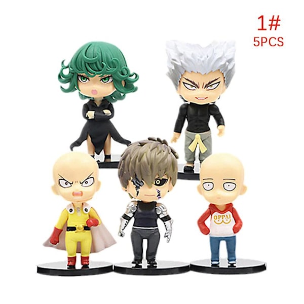 5 st Anim One Punch Man Figur Saitama Actionfigur Samlarobjekt Leksak Present Pattern 1(5pcs) Multicolor