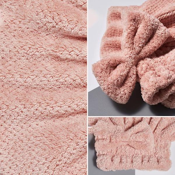2-pack Hårtorkningshandduk i Mikrofiber, Absorberande Handduk med Rosett för Snabbtorkande Hår