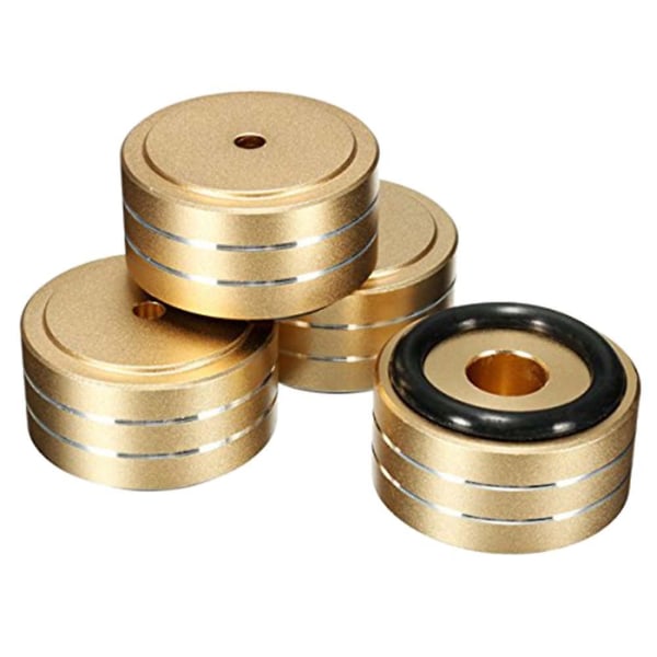 4 stk 40x20 mm aluminium hifi forstærker højttaler isolationsstativ Pladespiller Dac fodpude (guld)