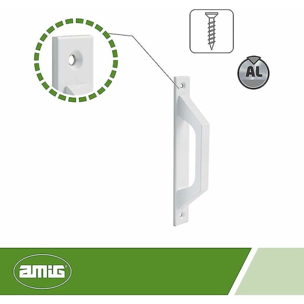 Amig - Hvit aluminium rettlinjehåndtak for skyve- eller hengslede passasjedører - 198 X 25 X 40 Mm | Funksjonelt og komfortabelt håndtak (hy)