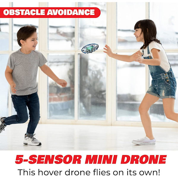 Scoot handstyrd drönare för barn eller vuxna - Handsfree rörelsesensor minidrönare, inomhus liten Ufo-leksak flygande bolldrönare (blå)