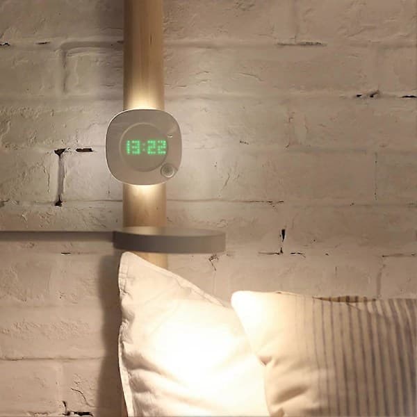 LED Rörelsesensor Nattlampa Digital Tidsvisning Klocka Sovrum Badrum Lampa 2 2