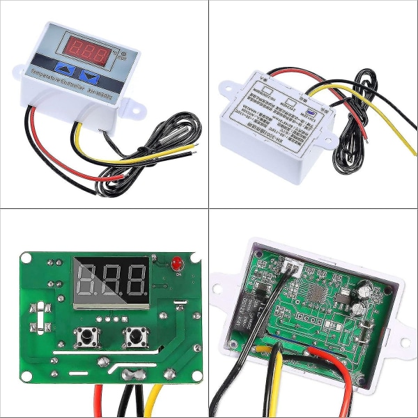 2-pakke vanntett LED digital temperaturkontrollmodul med probe, programmerbar termostat