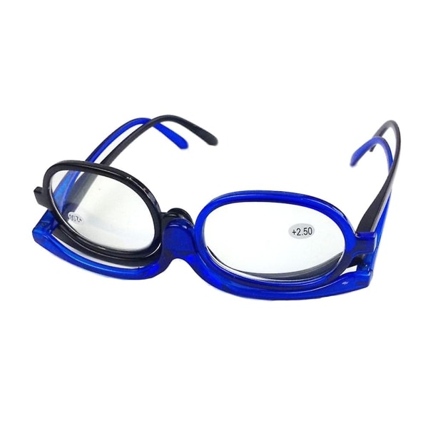 Unisex 180 graders rotation Foldemonokel Forstørrelsesglas Makeup Læsebriller Qinhai 2.50 Diopter Blue