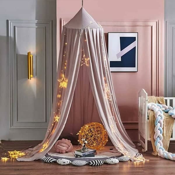 Sänghimmel - Hängande myggnät för barnrum och sovrum - Rosa (65cm)