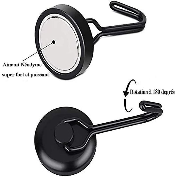 Stark magnetisk krok 14 kg 20d magnetisk kylskåpskrok svart neodym svängbar magnetkrok magnetisk krok