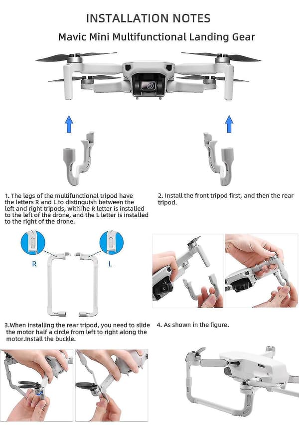 Landing Gear Extensions Leg Height Extender Protector for DJI Mavic Mini 2 Drone (hy)