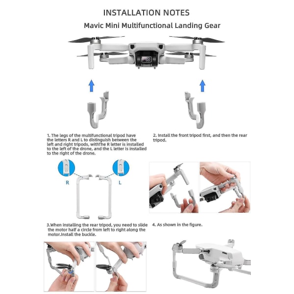 Landing Gear Extensions Leg Height Extender Protector til Dji Mavic Mini 2 Drone (hy)