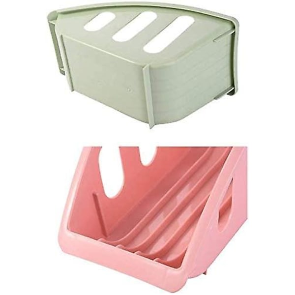 Set med 4 plastdiskställ för kök, tallrikar, grytlock, diskställ, arrangör, diskställ för köksskåp